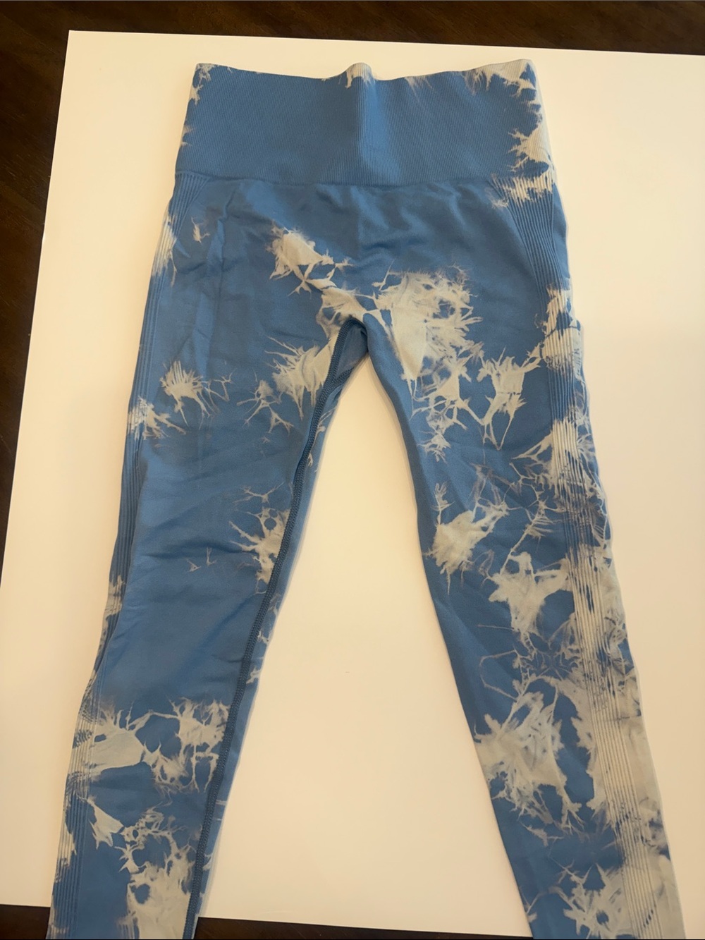 Women's Tie-Dye Blue High-Waist Leggings